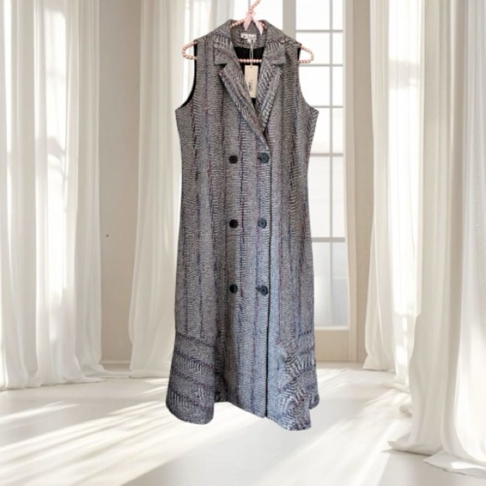 NWT The Collective Tweed Vest Flutter Hem Dress
